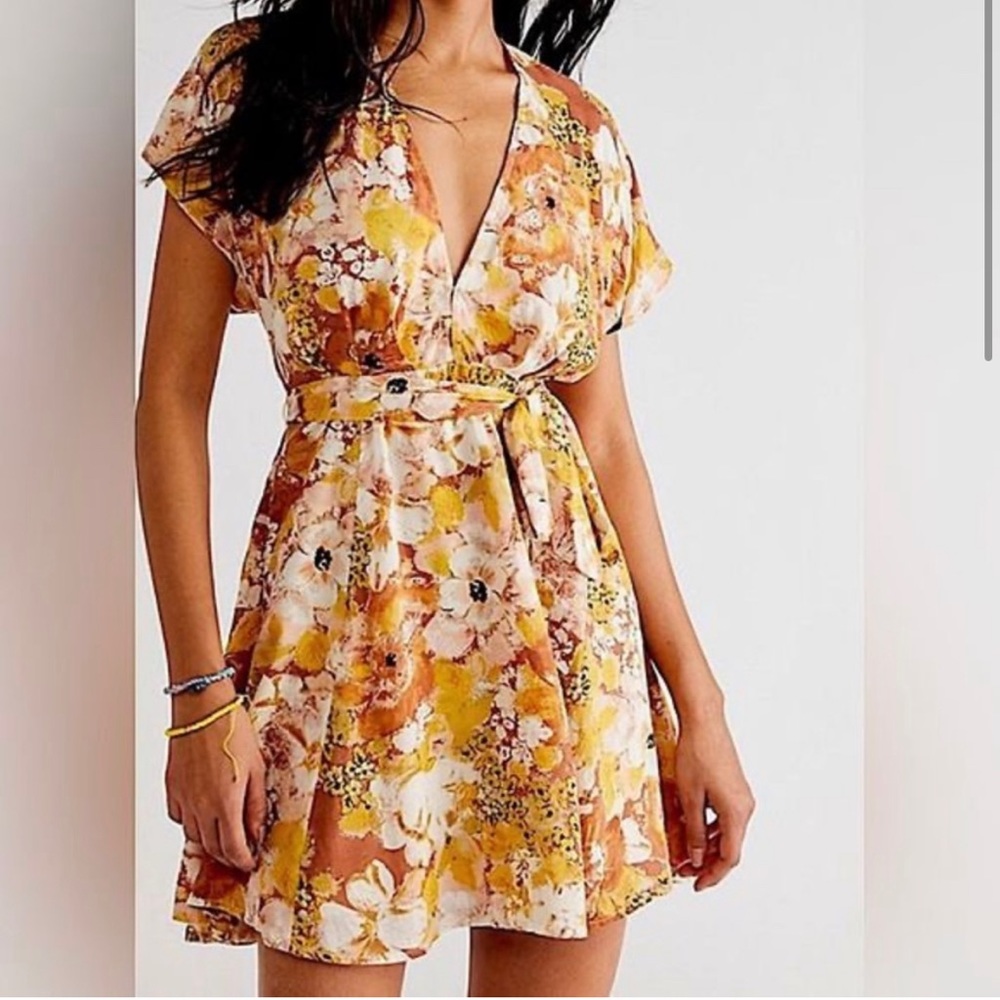 Free People Tie Mini Dress - Size M - NWT